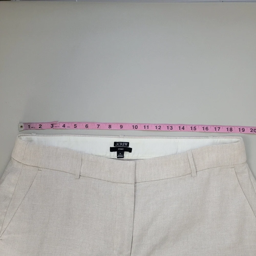 J Crew Sidney Pants Womens 16 Gray Pull On Pockets High Rise Capri Wide‎ Leg